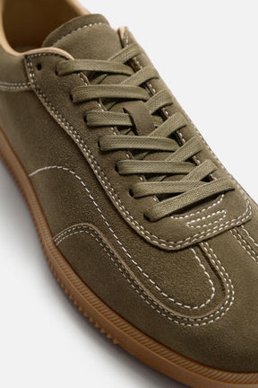 LEATHER TRAINERS WITH CONTRAST SOLE - Image 6