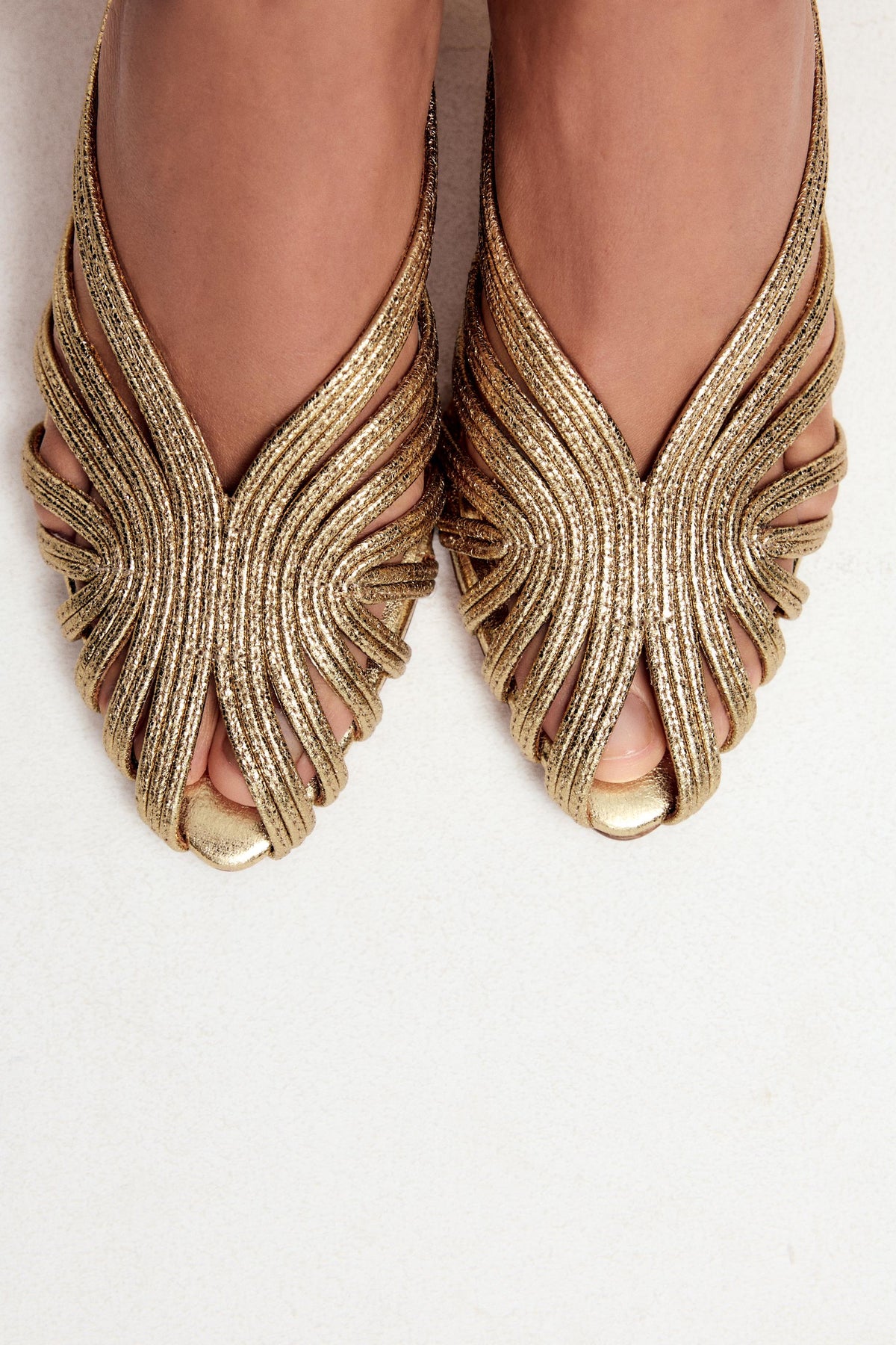 METALLISCHE STILETTO-SANDALEN