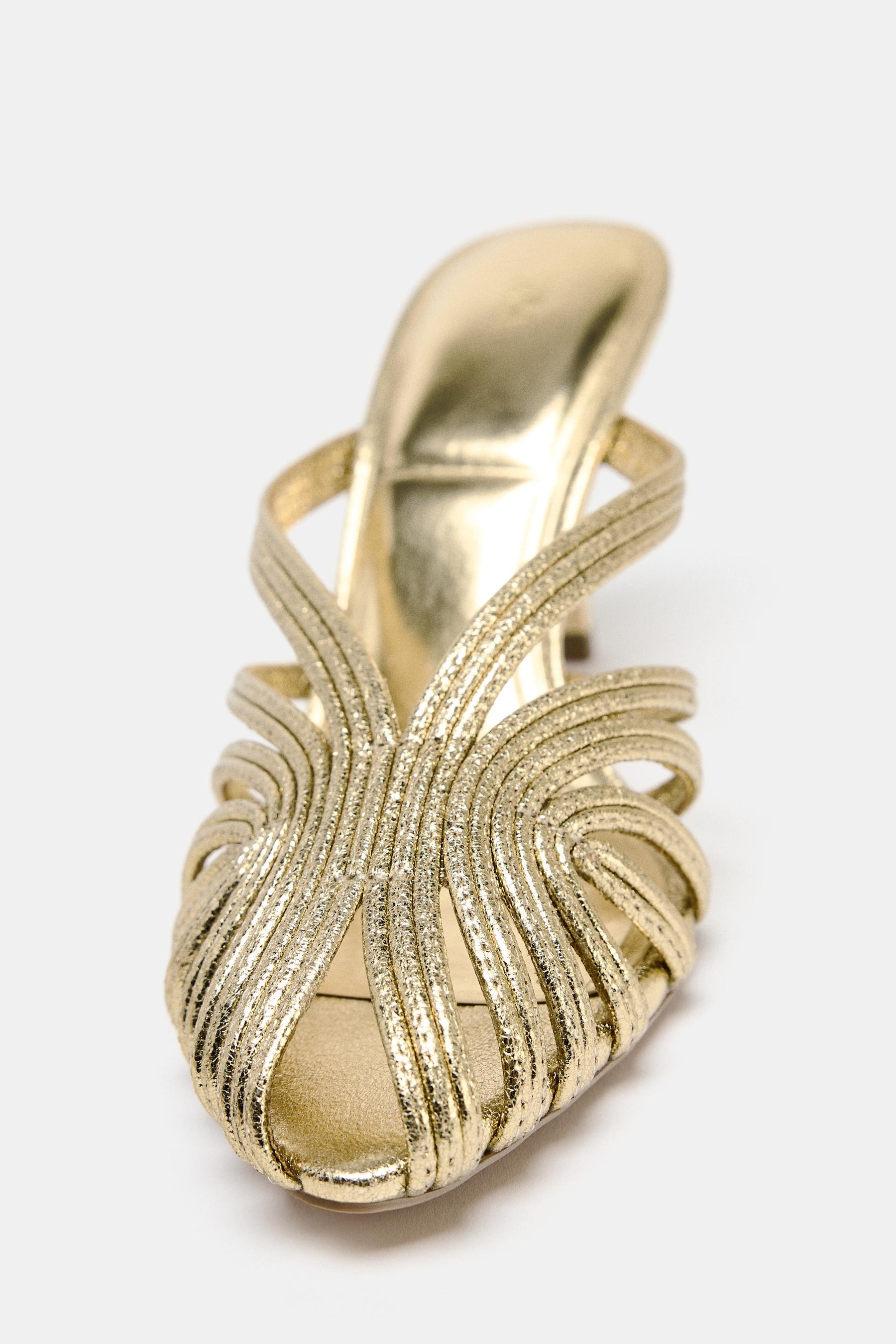 METALLISCHE STILETTO-SANDALEN