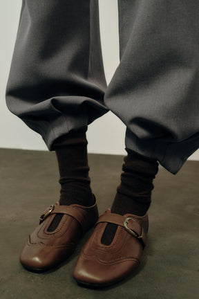 Leder-Brogue-Ballerinas