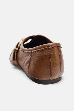 Leder-Brogue-Ballerinas