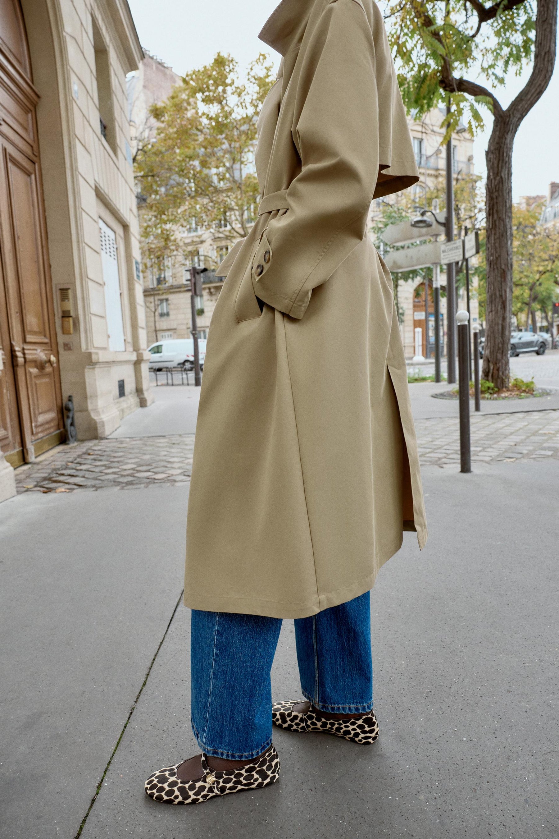 Ballerinas aus bedrucktem Leder