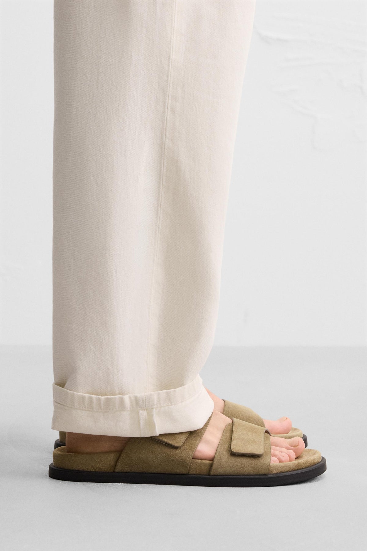 DOUBLE STRAP LEATHER SANDALS - Image 1