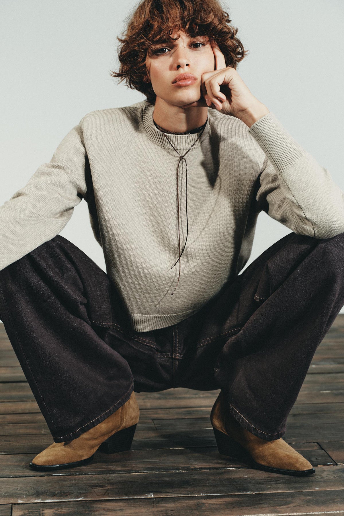 Wildleder-Ankle-Boots mit Absatz