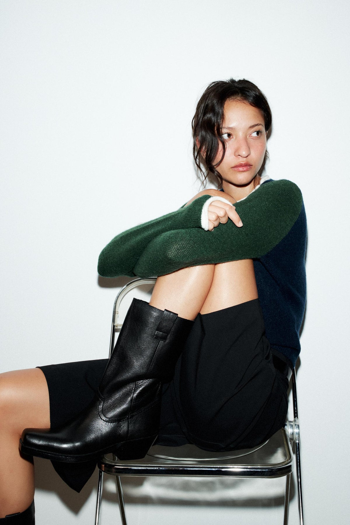 Leder-Cowboystiefeletten