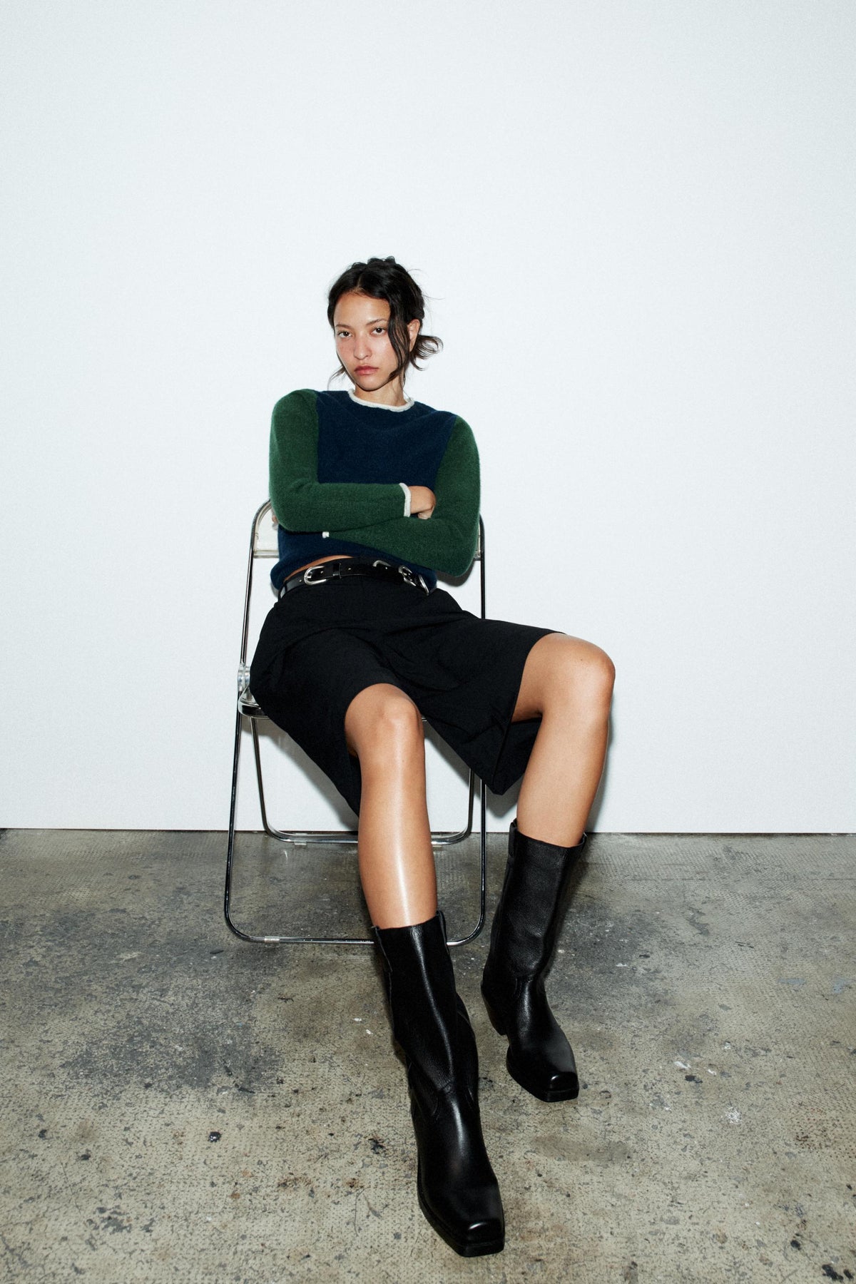 Leder-Cowboystiefeletten