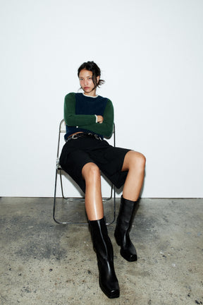 Leder-Cowboystiefeletten