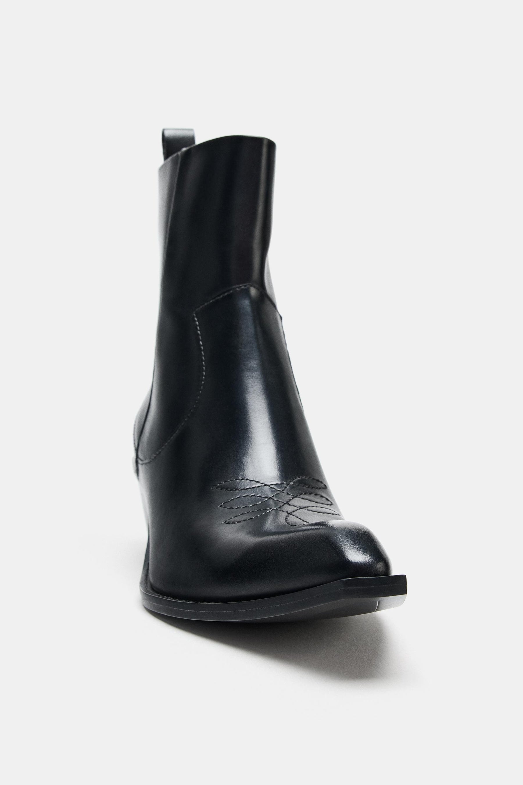 Leder-Cowboystiefeletten