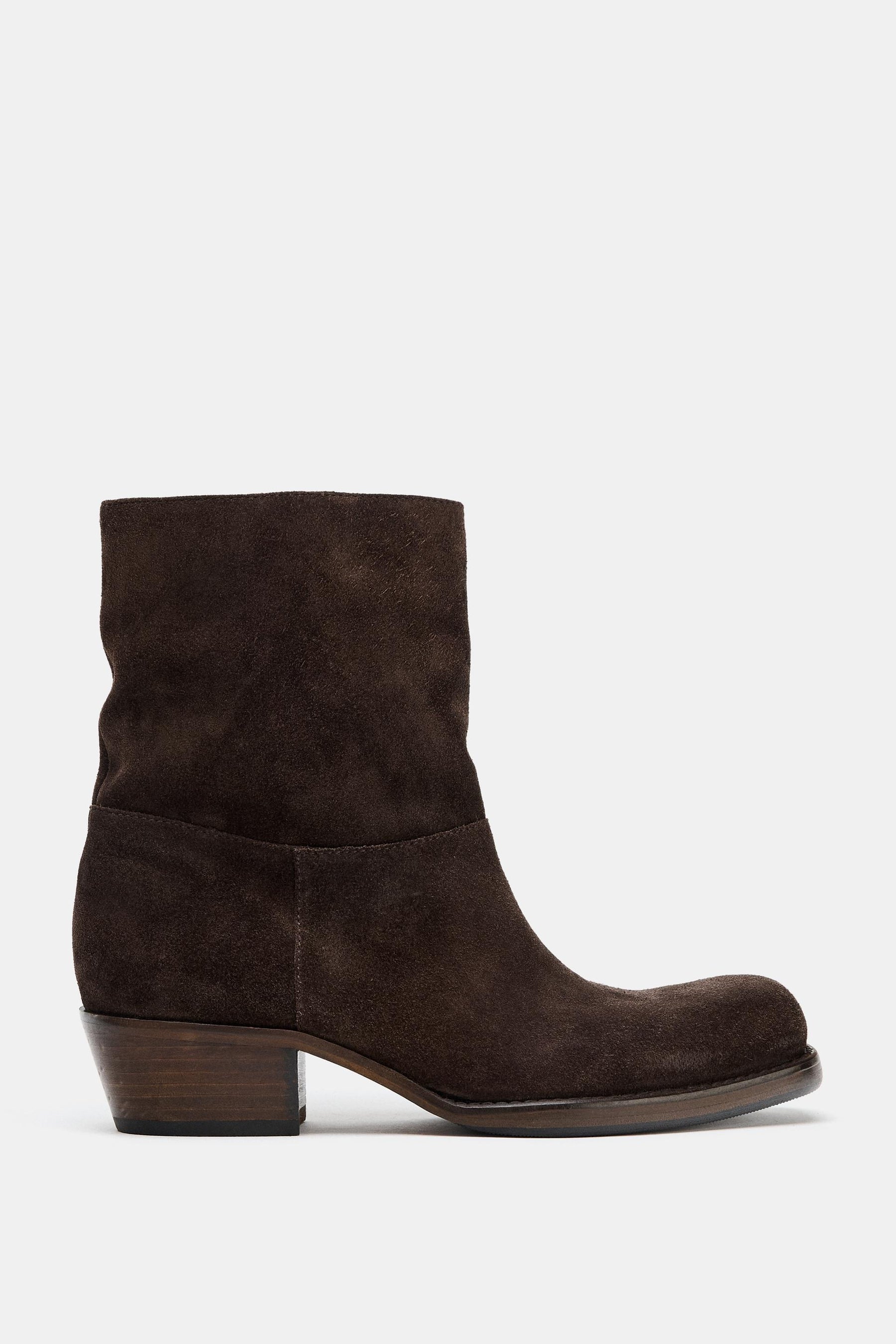 Wildleder-Ankle-Boots mit Absatz