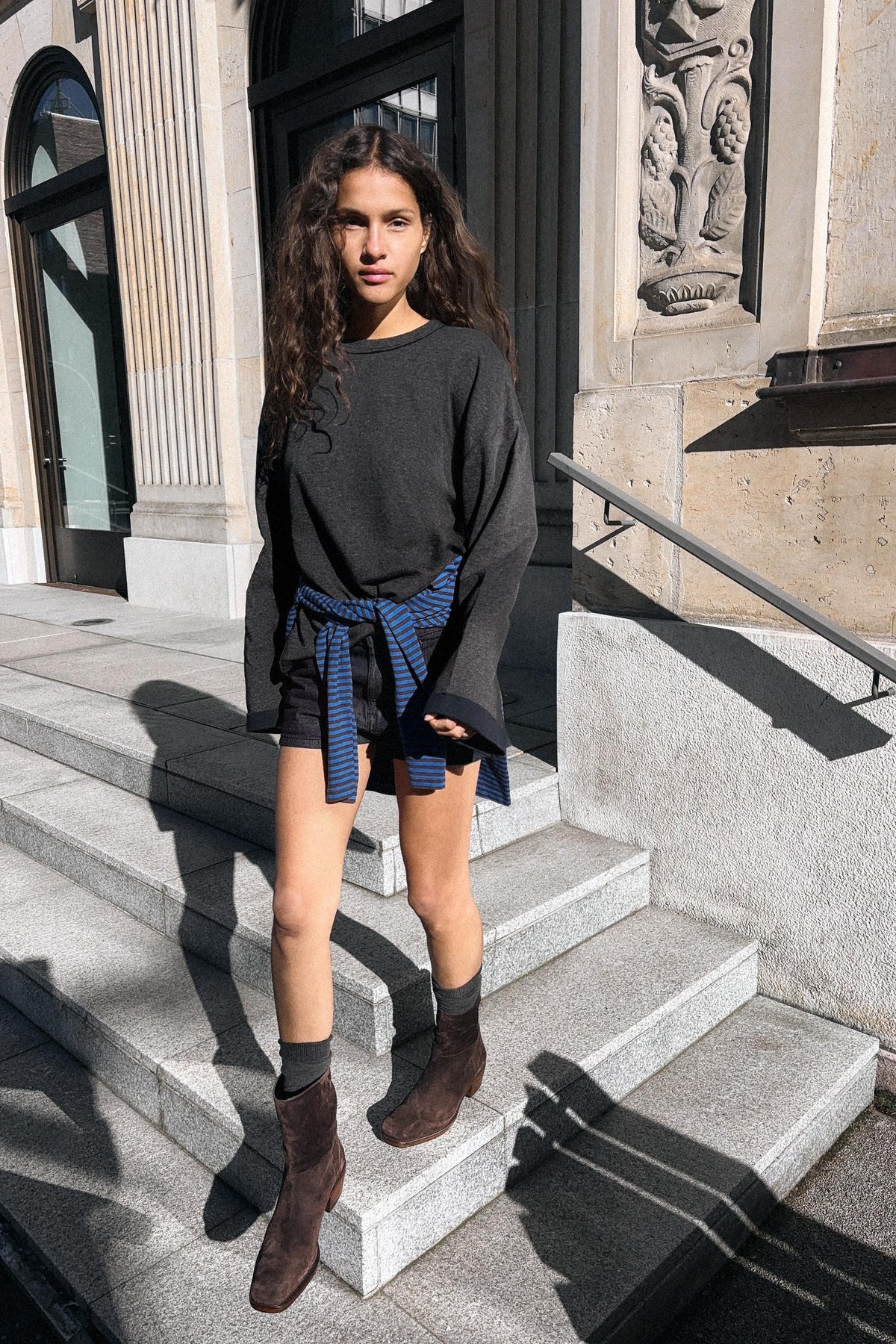 Wildleder-Ankle-Boots mit Absatz