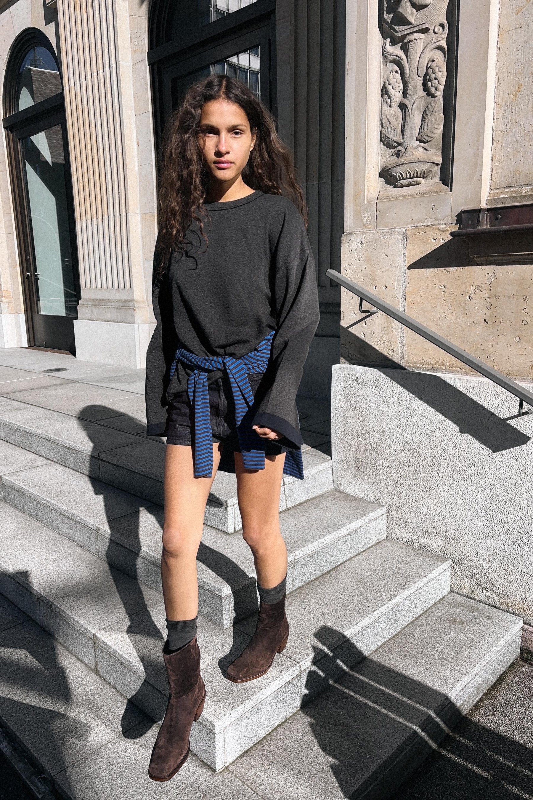 Wildleder-Ankle-Boots mit Absatz