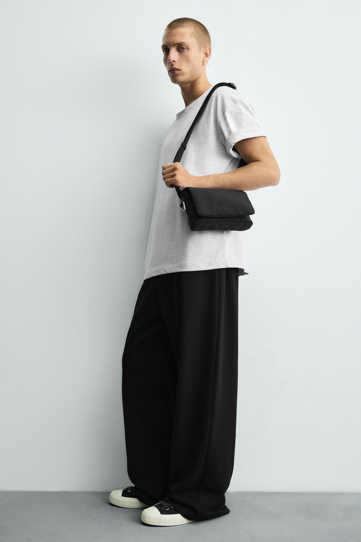 NYLON FLAP CROSSBODY BAG - Image 1