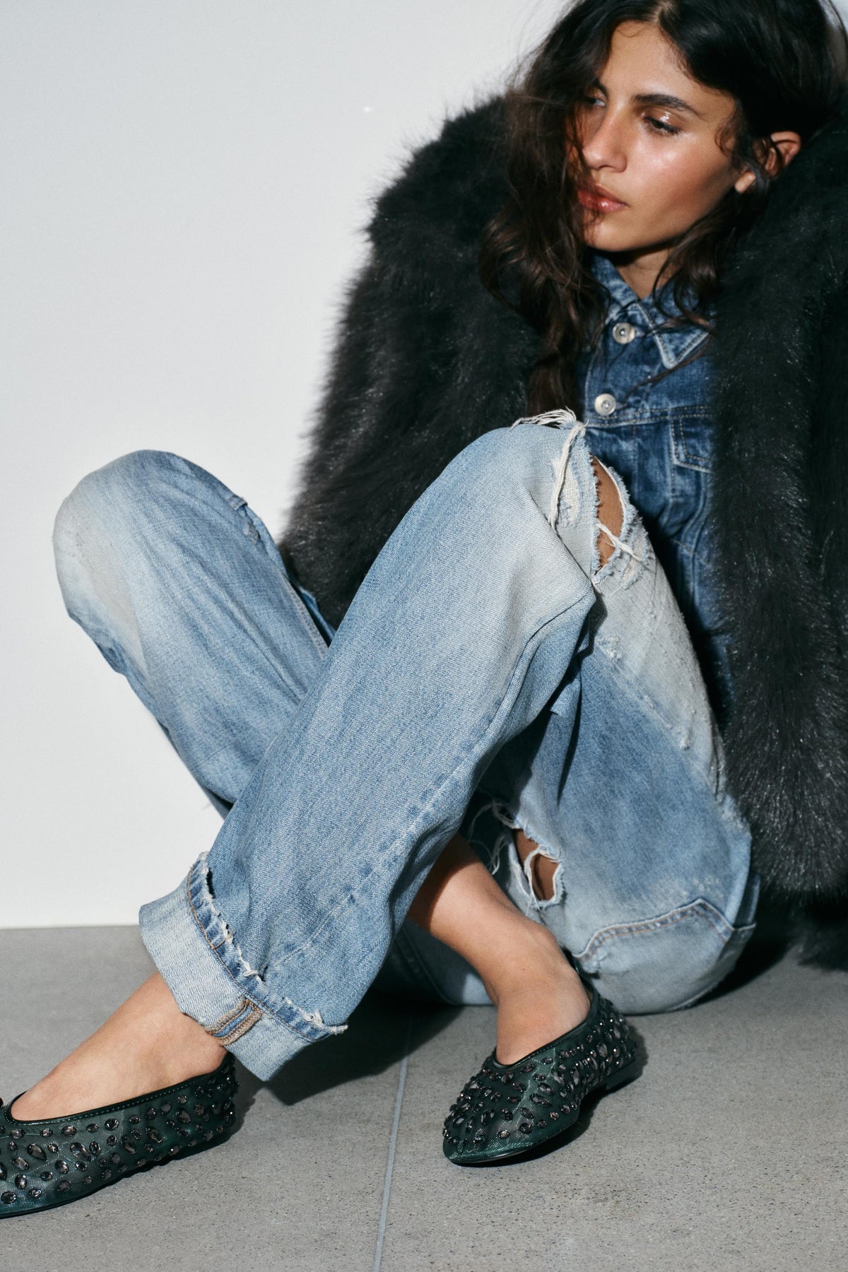 GLITZERNDE Mesh-FLACHHOSE