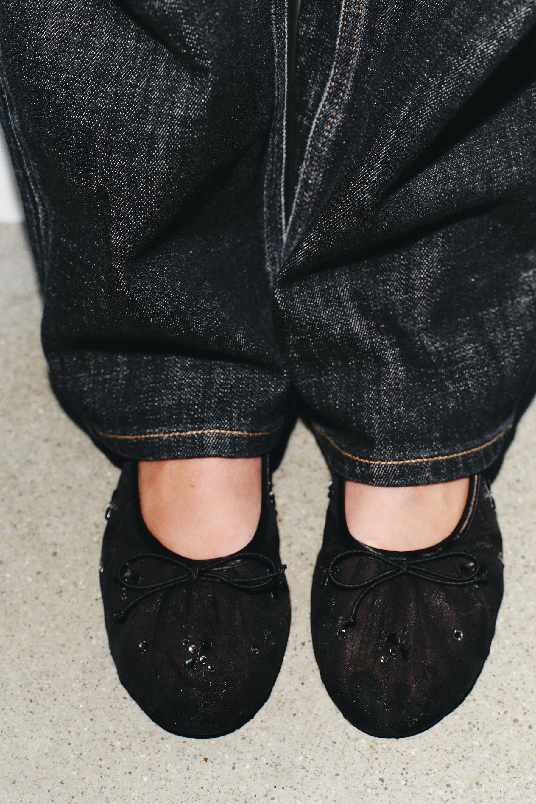 GLÄNZENDE MESH-BALLERINAS