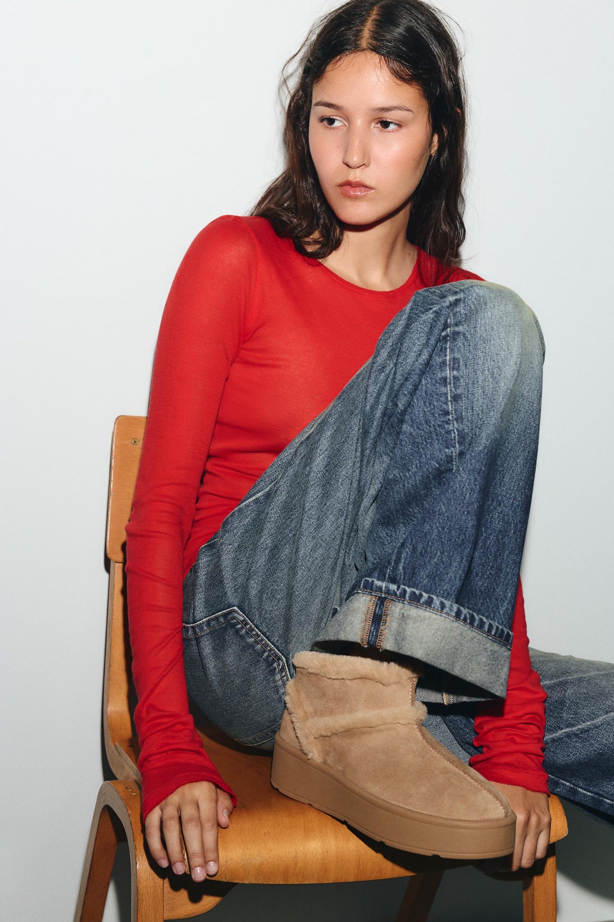 Stiefeletten aus Kunstpelz