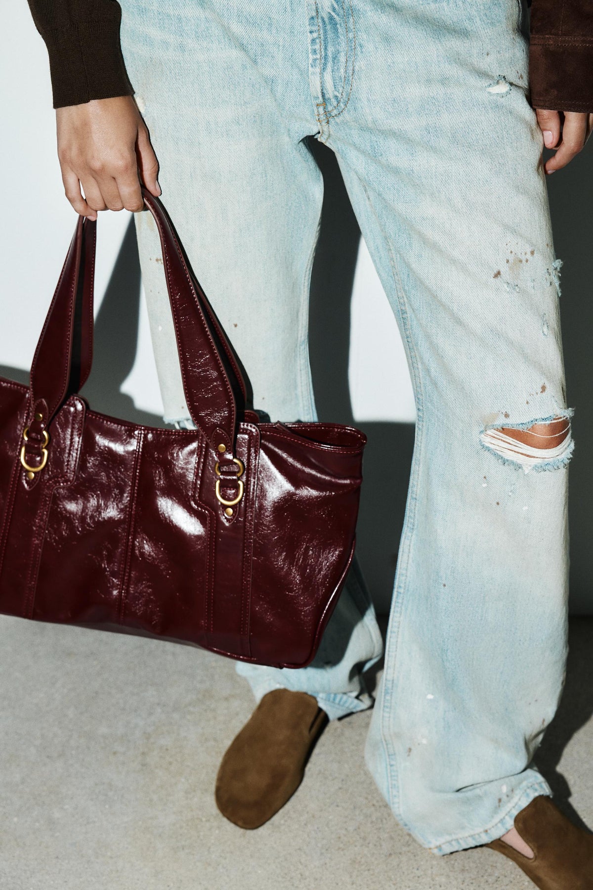 Schultertasche aus Metall