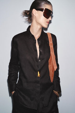 Maxi-Beuteltasche aus Wildleder