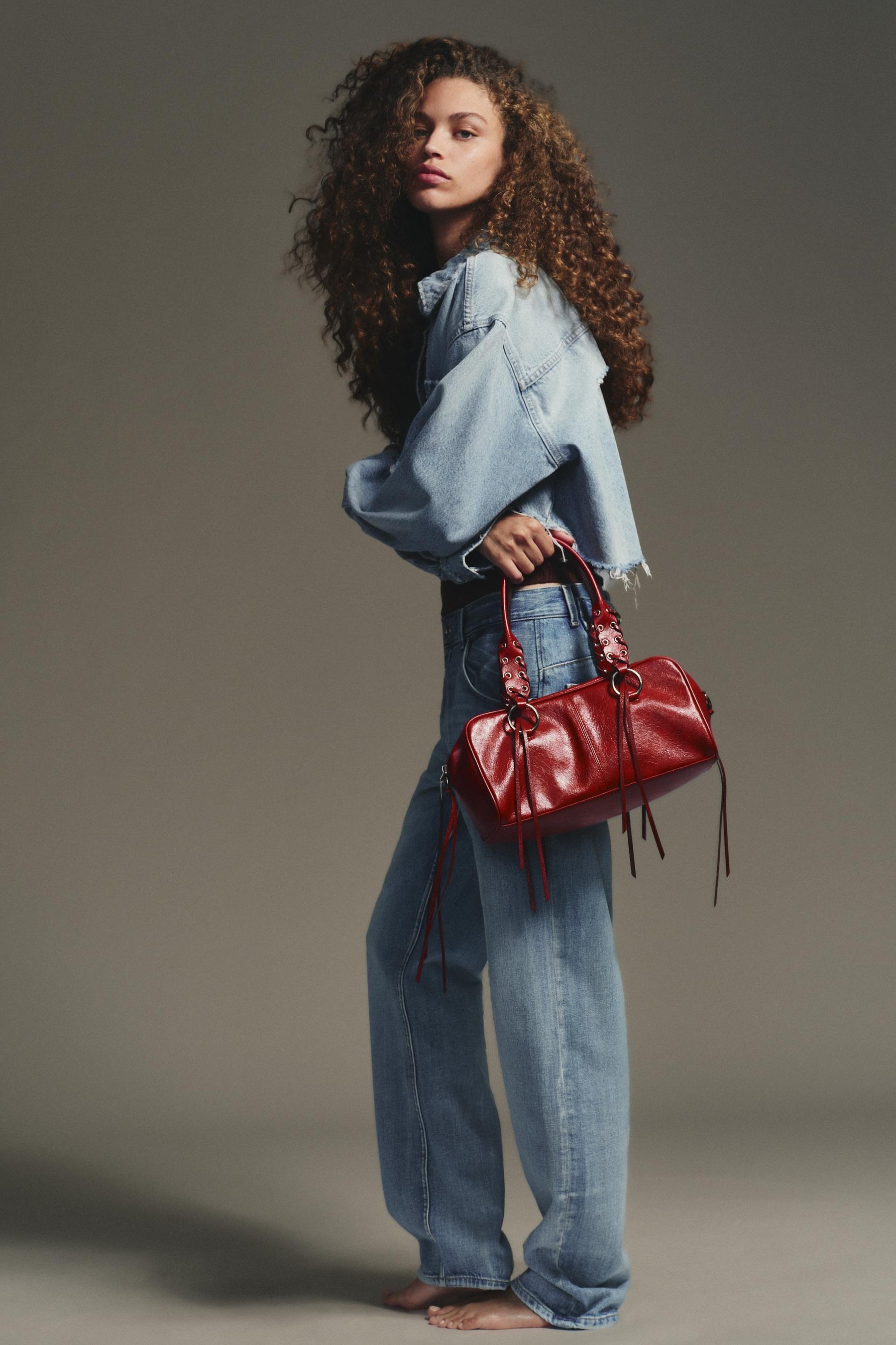 Bowlingtasche mit Crackle-Effekt