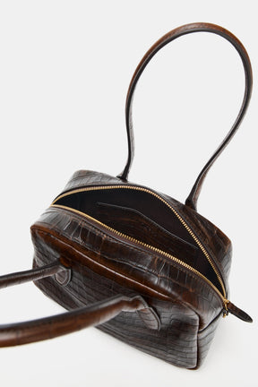 Bowlingtasche aus geprägtem Leder