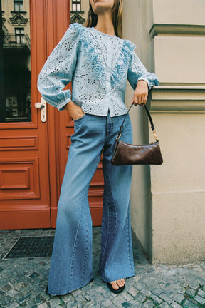 Längliche Schultertasche