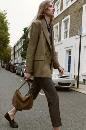 Leder-Klapphandtasche